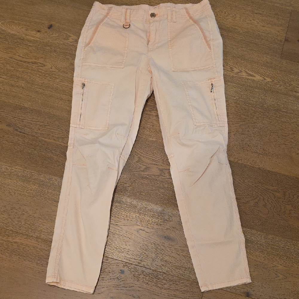 Women's Peach Cargo Jeans